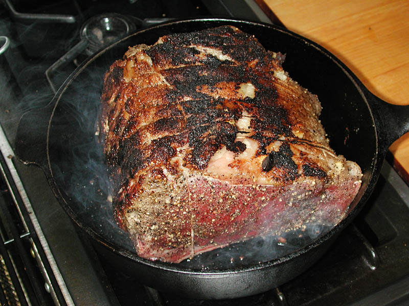 Cast Iron Seared Standing Rib Roast